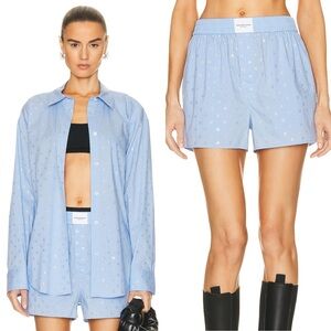 Alexander Wang Jacquard Shirt (XS) Short (small) Set Embellished Rhinestones